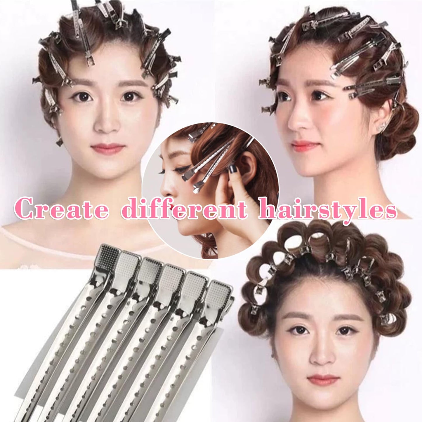 40 PCS 3.5 Inch Duck Billed Clips,Metal Alligator Curl Hair Clips with Holes for Styling, Coloring, Thick Hair Rollers, Salon Use,Alligator Clips Beauty and Personal Care Mythos