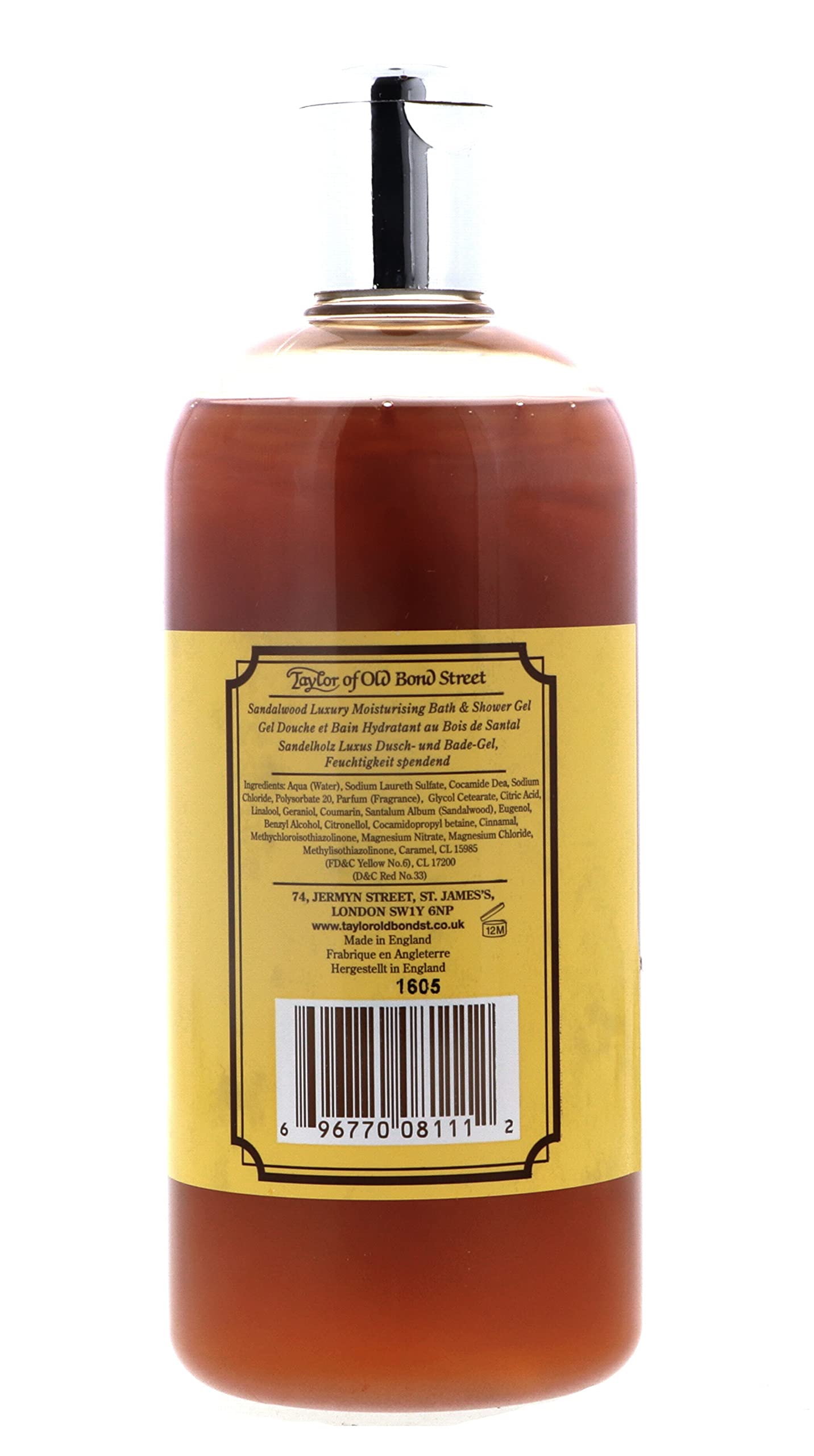 Taylor of Old Bond Street Sandalwood Moisturizing Bath and Shower Gel, 500 ml