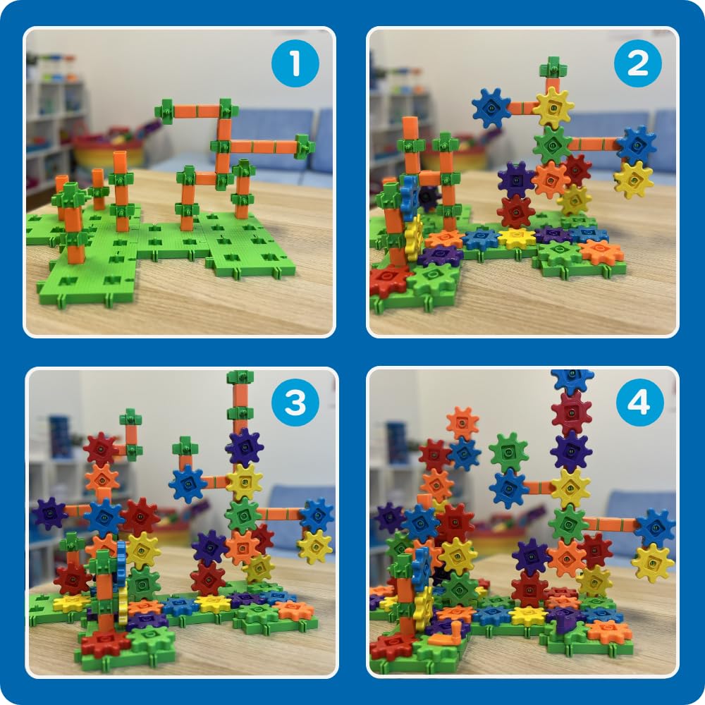 Learning Resources Gears! Gears! Gears! Super Building Set - STEM Construction Toy for Kids, Toddler Engineers Kit, Fine Motor Skills & Science Play