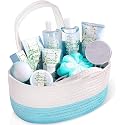 Body & Earth Gift Baskets for Women 11PCS Jasmine Spa Gift Sets for Her, Self Care Kit with Bubble Bath, Shower Gel, Lotion Set, Mothers Day Gifts