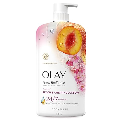 Olay Body Wash for Women, Fresh Radiance, 24/7 Skin-Loving Freshness, Visibly Radiant, Plant Based Cleansers, Vitamin B3 & Antioxidant Blend, For All