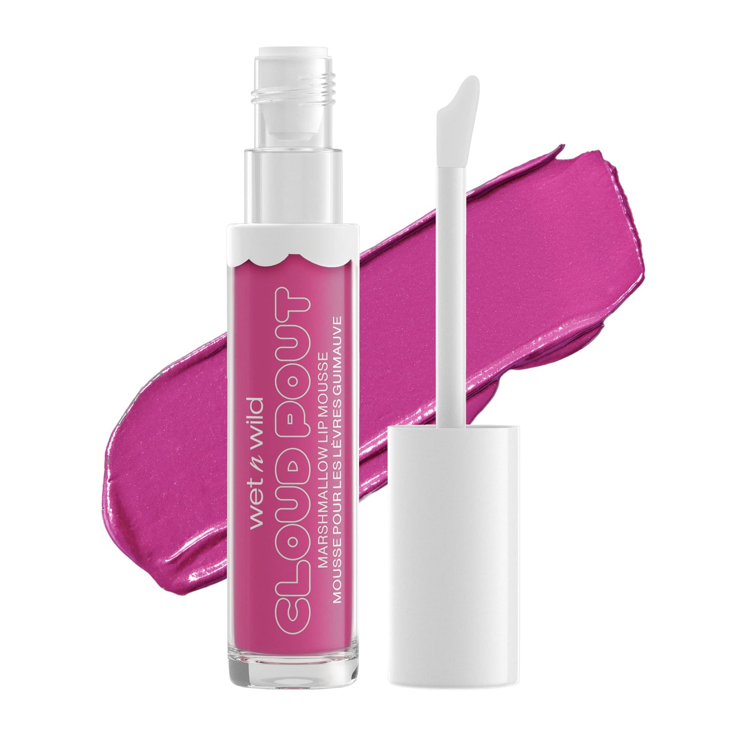 wet n wild Liquid Lipstick Cloud Pout Marshmallow, Hot Pink Candy Wasted | Matte Lip Cream Mousse | Argan Oil | Vitamin E