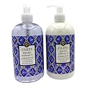 Greenwich Bay Trading Co., Destination Collection - Paris, Hand Soap and Shea Butter Lotion Set, 16 Ounces Each, Purple, white