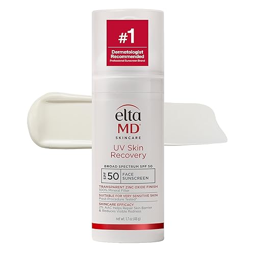 EltaMD UV Skin Recovery 100% Mineral Sunscreen, SPF 50, Redness Correcting Face Sunscreen, Safe for Sensitive Skin, 1.7oz