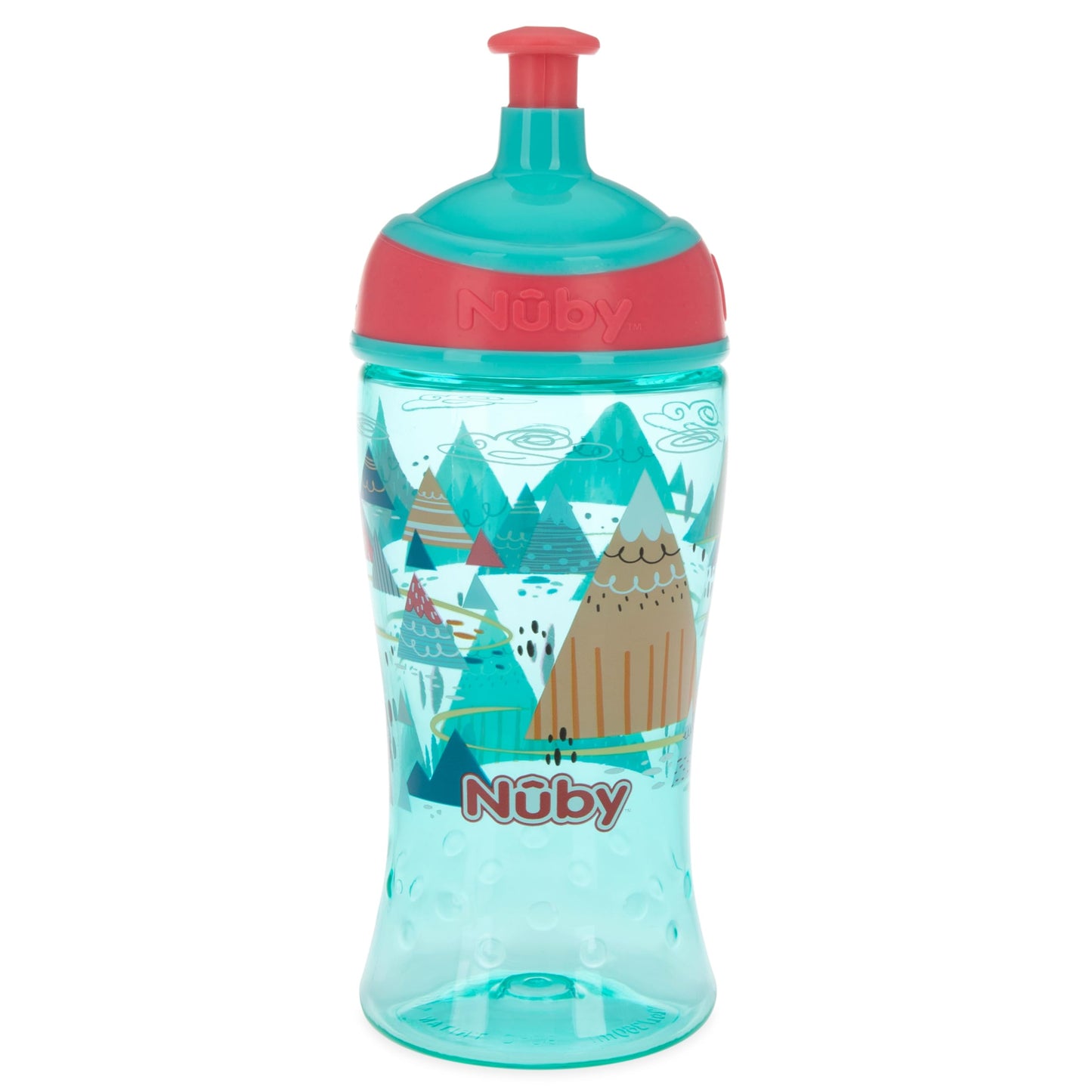 Nuby Printed Kids Pop Up Sipper Water Bottle, Colors May Vary, 1 Pack, 12 Oz., Multi