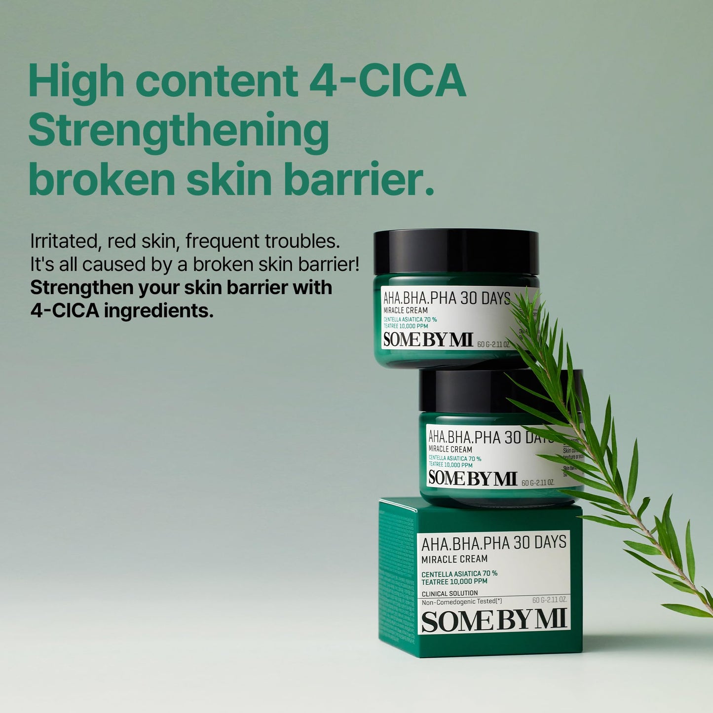 SOME BY MI AHA BHA PHA 30 Days Miracle Cream - 2.02oz, 60ml - Mild Exfoliating Salicylic Acid & Centella Face Moisturizer for All Skin Types - Daily