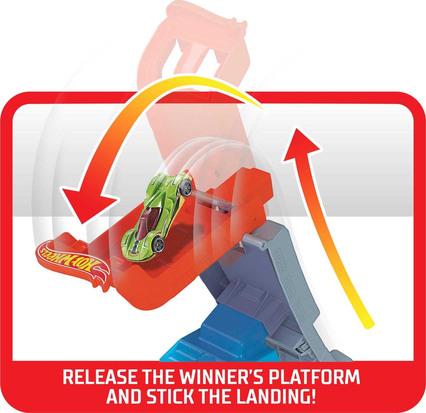 Hot Wheels Toy Car Track Set Hill Climb Champion Playset with 1:64 Scale Vehicle, Launch Uphill to Score Points & Win
