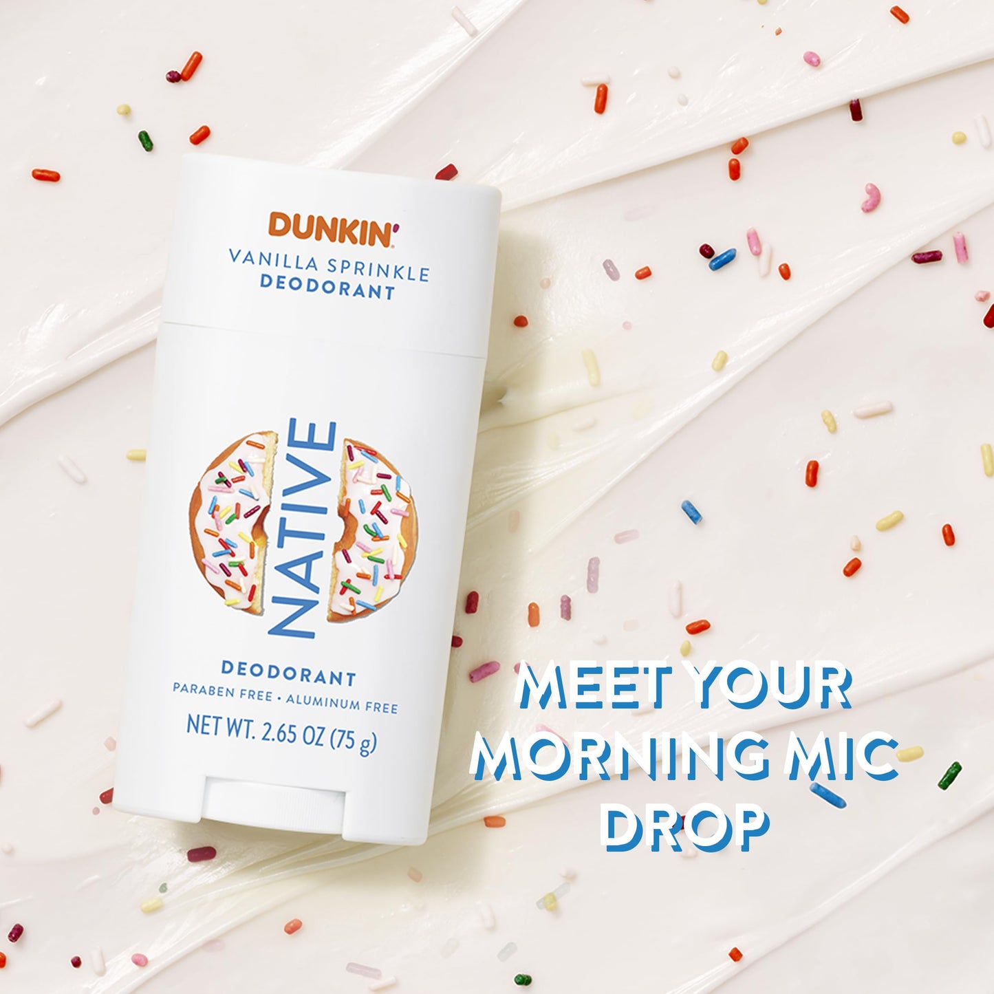 Native Deodorant | Limited Dunkin Donuts Edition | Aluminum Free with Baking Soda, Probiotics, Coconut Oil and Shea Butter | Vanilla Sprinkle 2.65oz Beauty and Personal Care Native