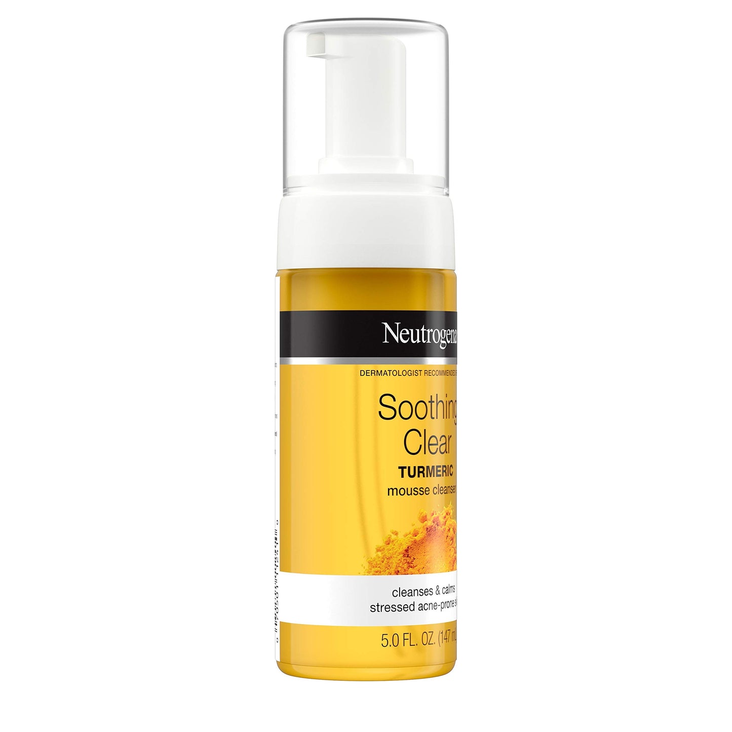 Neutrogena Soothing Clear Calming Mousse Facial Cleanser with Soothing & Calming Turmeric, Gentle Face Wash for Acne-Prone Skin, Paraben-Free