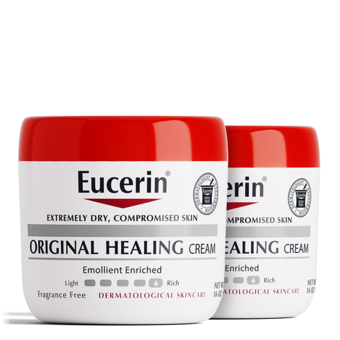Eucerin Original Healing Cream, Unscented Body Cream for Extremely Dry, Sensitive and Compromised Skin, Emollient Enriched Body Moisturizer, 16 Oz