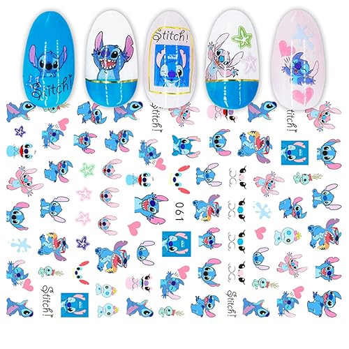 Cute Nail Stickers Kawaii Cartoon Nail Stikers Self-Adhesive Nail Decals for Women Girls Kids Nail Art Stickers (75+Decals)