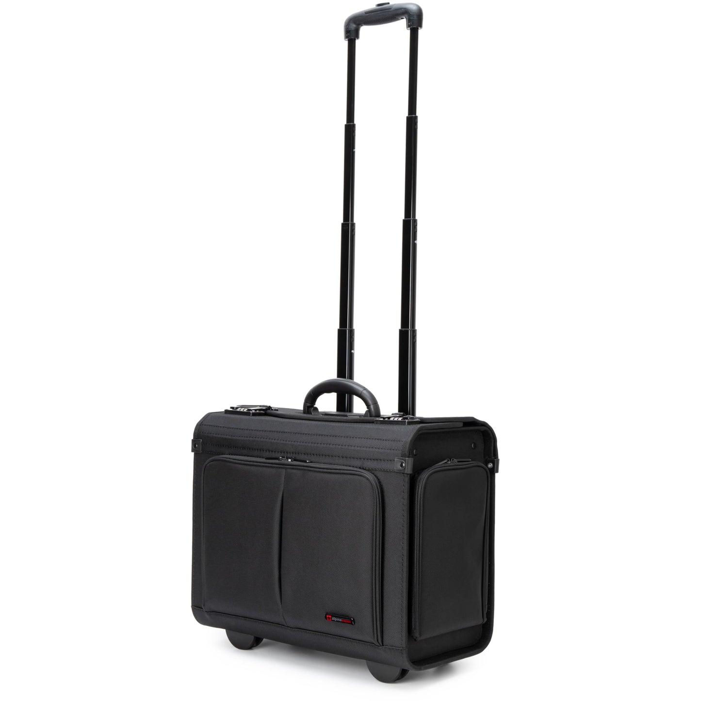 Alpine Swiss Rolling Briefcase Work Overnight Travel Bag Dual Locks Carry on Business Attache Case Black