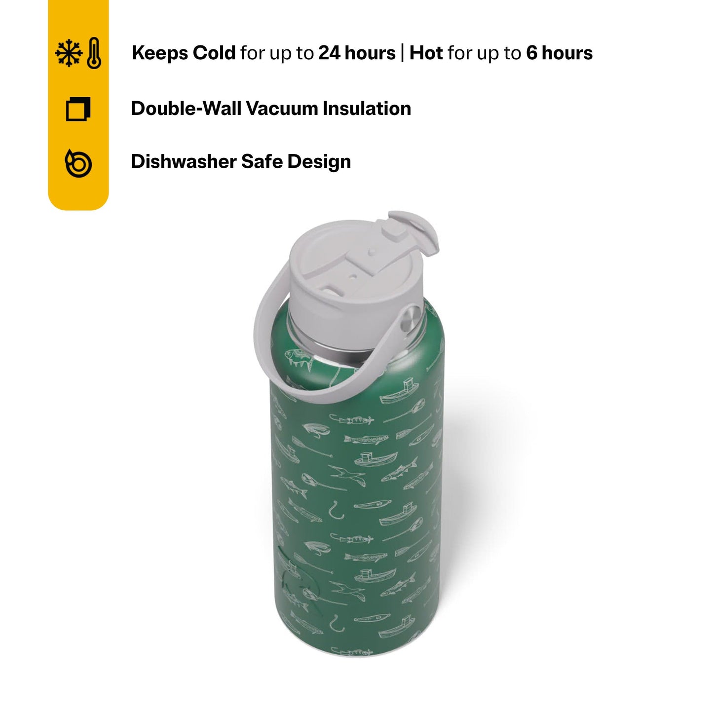 RTIC 32oz Outback Bottle, Ceramic Lined, Insulated, Stainless Steel, Metal, Double Wall Vacuum-Insulation, Leak-Proof Lid, BPA-Free Water Flask