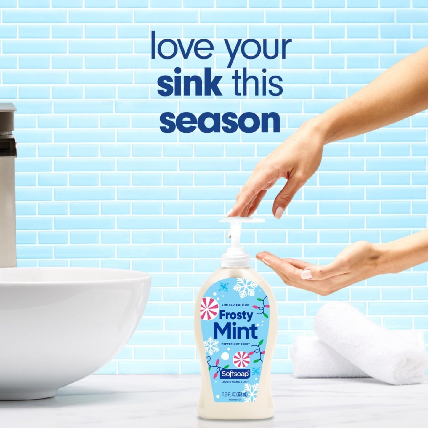 Softsoap Limited Edition Frosty Mint Peppermint Scented Liquid Hand Soap, 11.25 Fl Oz, 2 Pack, Winter Holiday Design