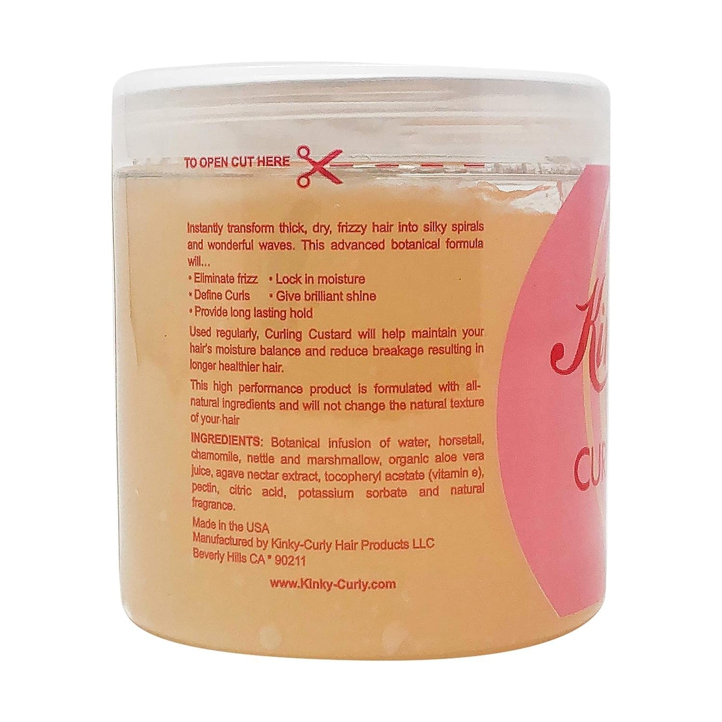 Kinky Curly Original Curling Custard Natural Styling Gel 8oz Pack of 3