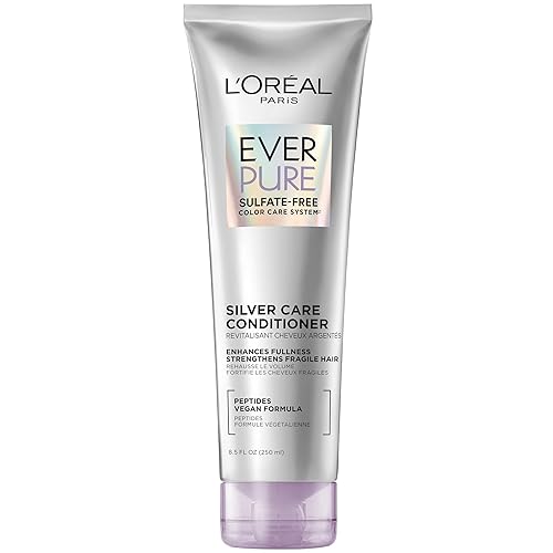 L'Oreal Paris EverPure Silver Care Sulfate Free Conditioner, Brightening and Nourishing Hair Care for Gray and Silver Hair, Vegan Formula