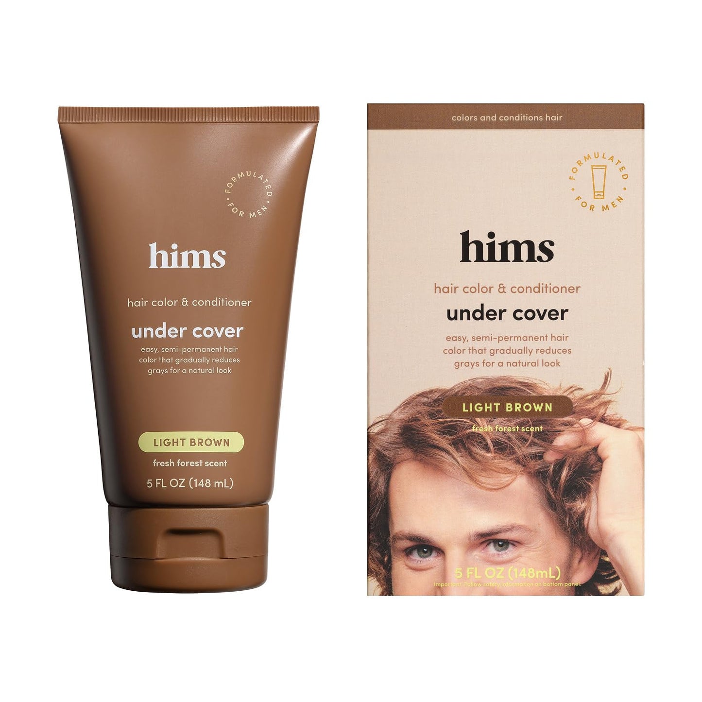 hims Under Cover Hair Color & Conditioner - With Argan Oil - Semi-Permanent In-Shower Hair Dye - Blends Grays Naturally - Sulfate-Free & Cruelty-Free