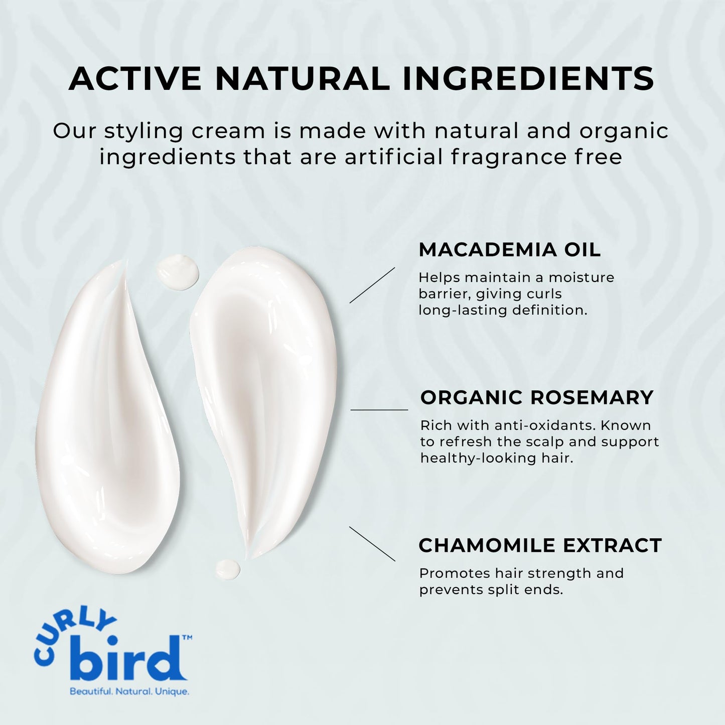 Curly Bird | Curl Defining Styling Cream | Fragrance Free | Family Friendly for Kids & Adults | Natural and Organic Ingredients | Medium Hold Without