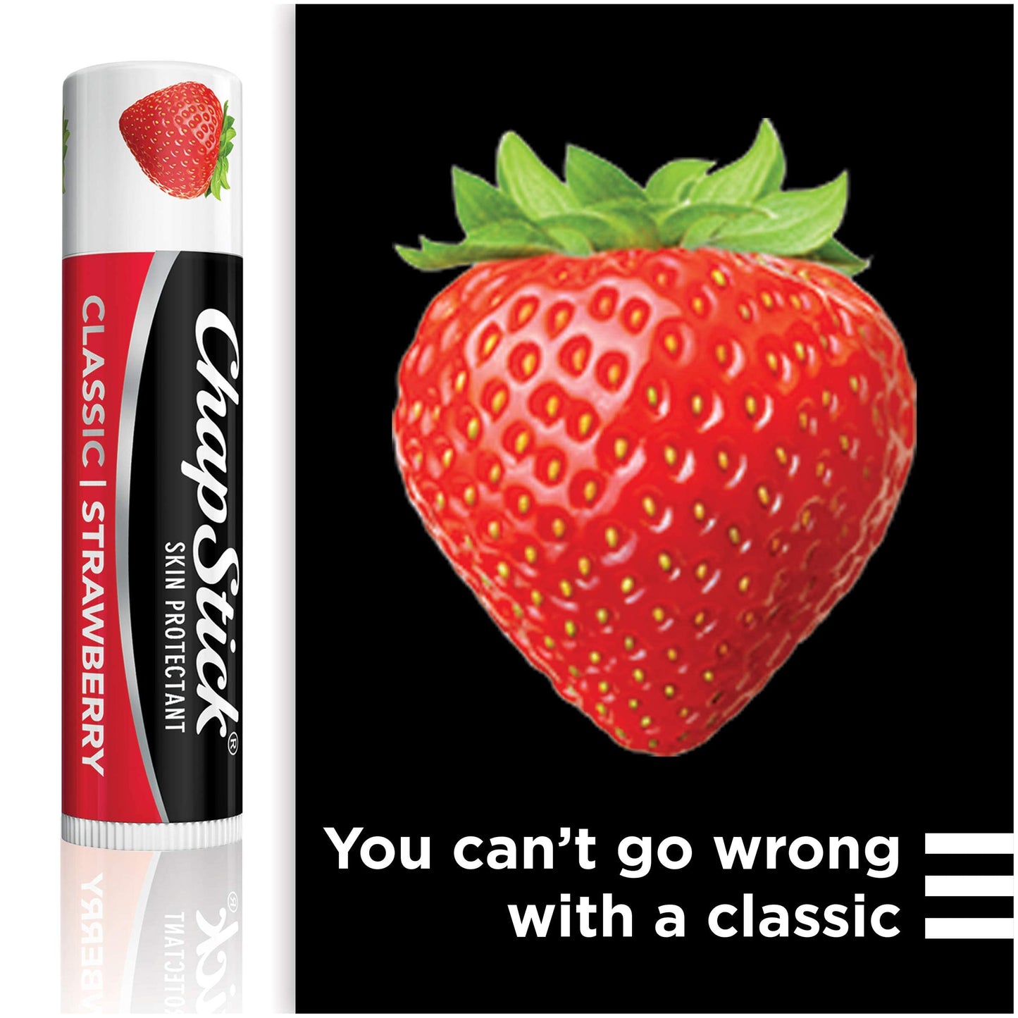 ChapStick Classic, Skin Protectant/Sunscreen SPF 4, .15 Oz.,Strawberry (Value Bundle 2 Pack)