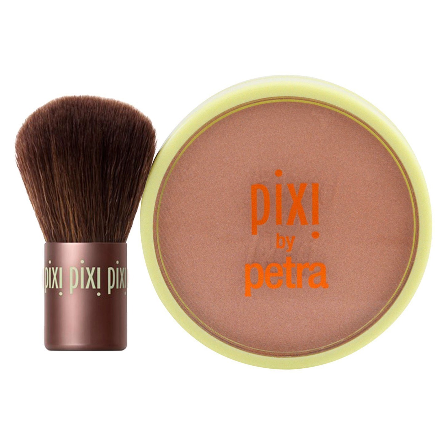 Pixi Beauty Bronzer + Kabuki | Hydrating, Silky Bronzing Powder with Included Brush | Perfectly Pigmented & Long-Wearing Bronzer | For Natural Warmth