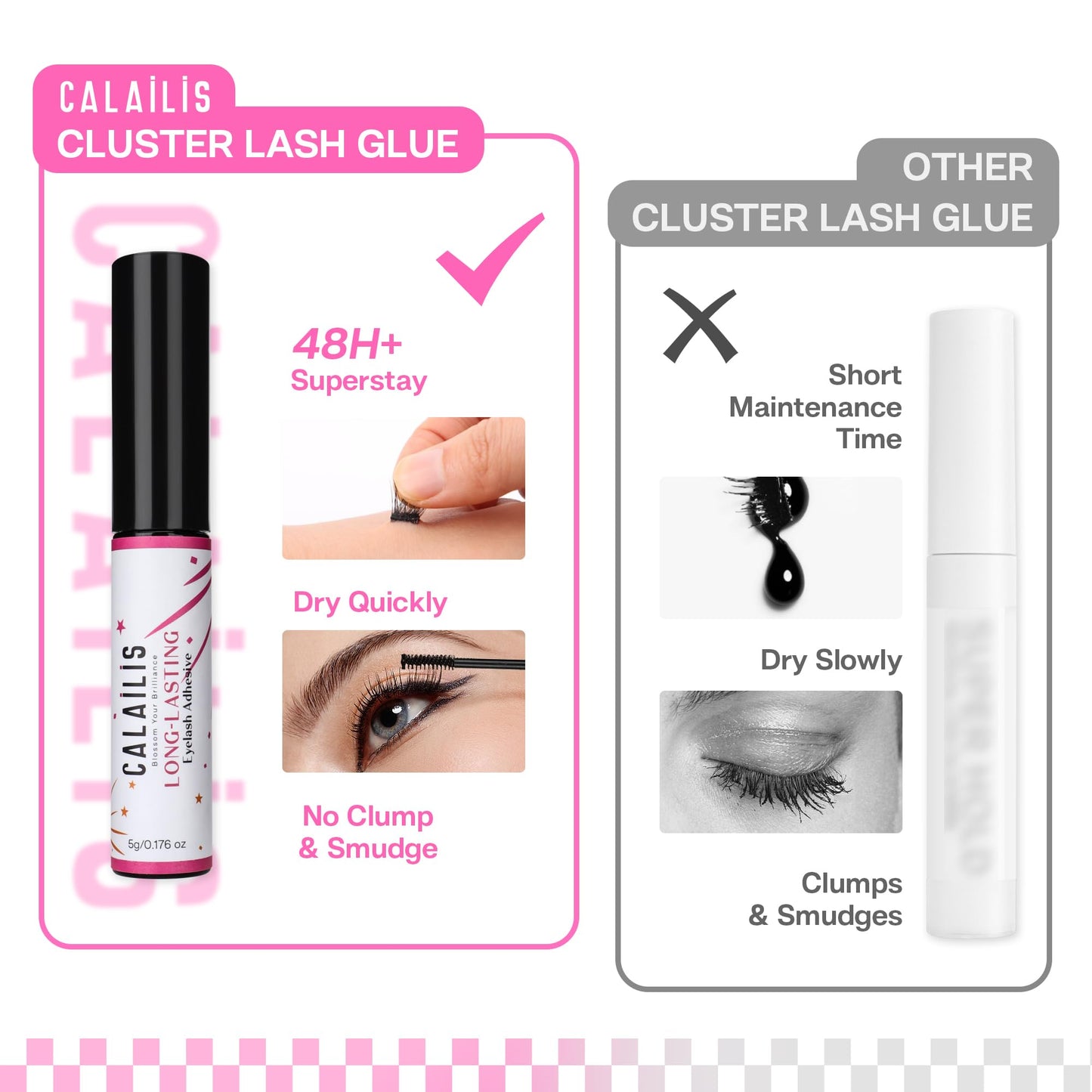 CALAILIS Lash Clusters 168Pcs D Curl Cluster Lashes DIY Lash Extensions Soft and Reusable Eyelash Clusters Mega Volume Super Thin Band Wispy Beauty and Personal Care CALAILIS