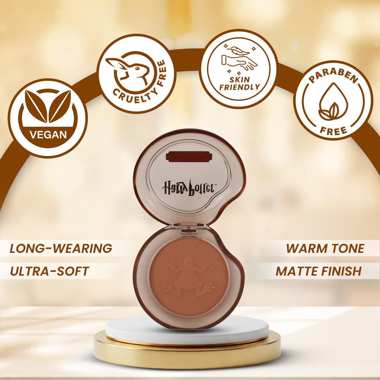 Profusion Cosmetics Harry Potter Holiday Chocolate Frog Bronzer Powder, Soft Matte Face Bronzer, Long-Lasting Natural Sun-Kissed Bronzing Finish