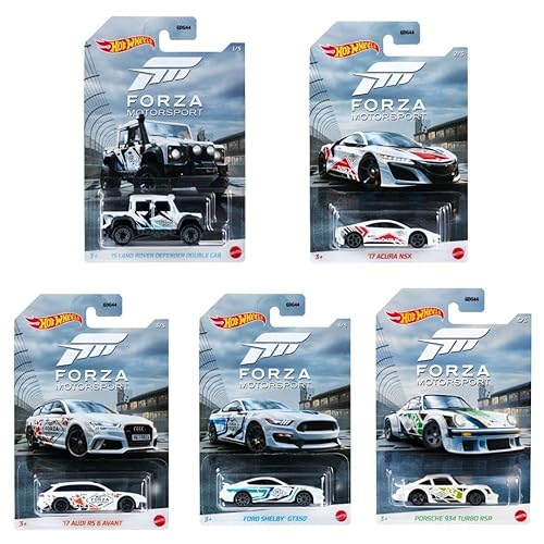 Hot Wheels Forza Motorsports 2021 Complete Set of 5 with Porsche Audi Shelby and More