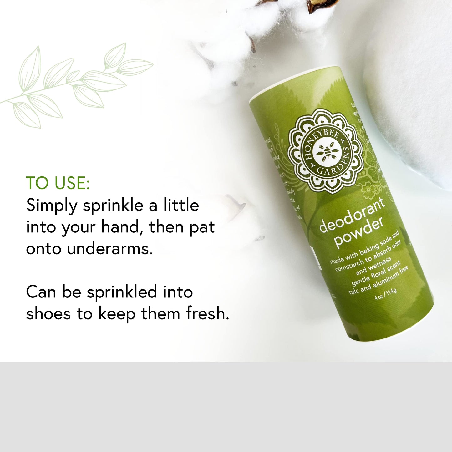Honeybee Gardens Unscented Deodorant Powder for Men - Talc-Free & Aluminum-Free Body Powder with Baking Soda, Cornstarch & Arrowroot, Multi-Use Powder Beauty and Personal Care Honeybee Gardens