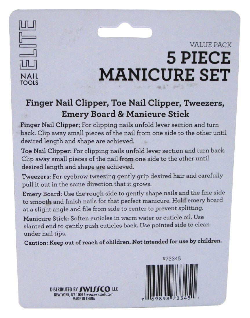 Swissco 5 Piece Manicure Set (Pack of 3) Beauty & Personal Care Swissco