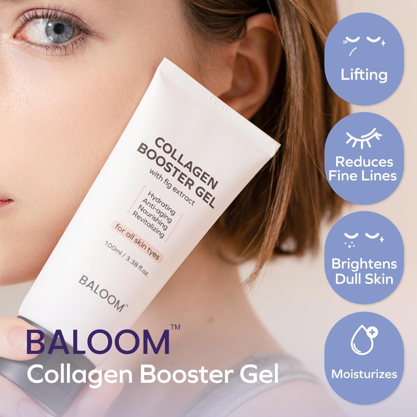 BALOOM Collagen Booster Gel Serum for Korean Skin Care & Microcurrent Face Massagers, Filled With Collagen Capsules, Hydrating & Nourishing