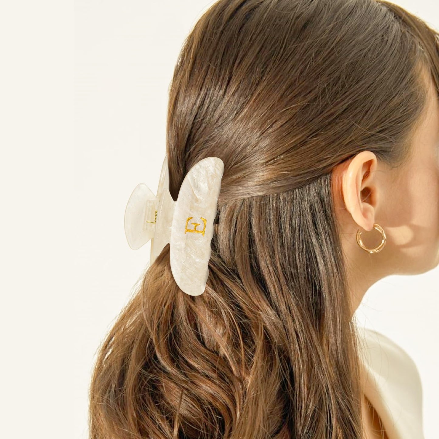 Fycert Gifts for Women Teacher,Hair Clips | Large Hair Claw for Girls - Teen Girl Cute Trendy Stuff Initial Hair Clips Personalized Hair Claws Beauty and Personal Care Fycert