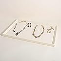 GemeShou Gemehou Square velvet Jewerly display tray, Nightstand Jewelry Organizer plate, Stackable Empty Jewelry showcase tray for Necklace Bracelet…