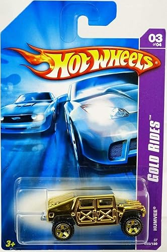 Hot Wheels Humvee 2007 Gold Rides Series Gold Humvee Hummer 1:64 Scale Collectible Die Cast Metal Toy Car Model #3/4 055/180