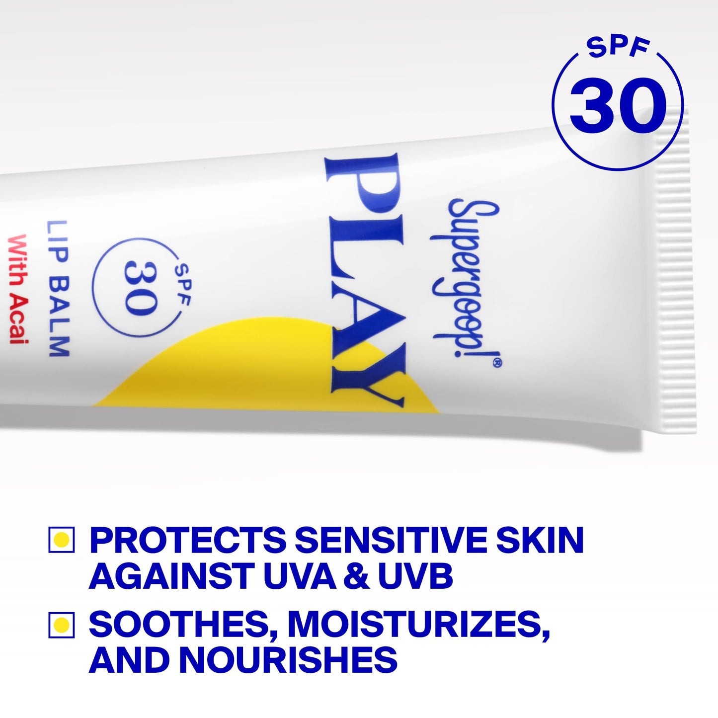Supergoop! PLAY Lip Balm with Acai, 0.5 fl oz - SPF 30 PA+++ Broad Spectrum Sunscreen - Hydrating Honey, Shea Butter & Sunflower Seed Oil - Great Beauty and Personal Care Supergoop!