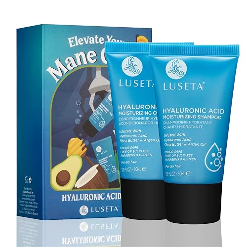 Luseta Hyaluronic Acid Moisturizing Shampoo & Conditioner Set for Dry and Damaged Hair, Sulfate Free Shampoo and Conditioner for Women Infused