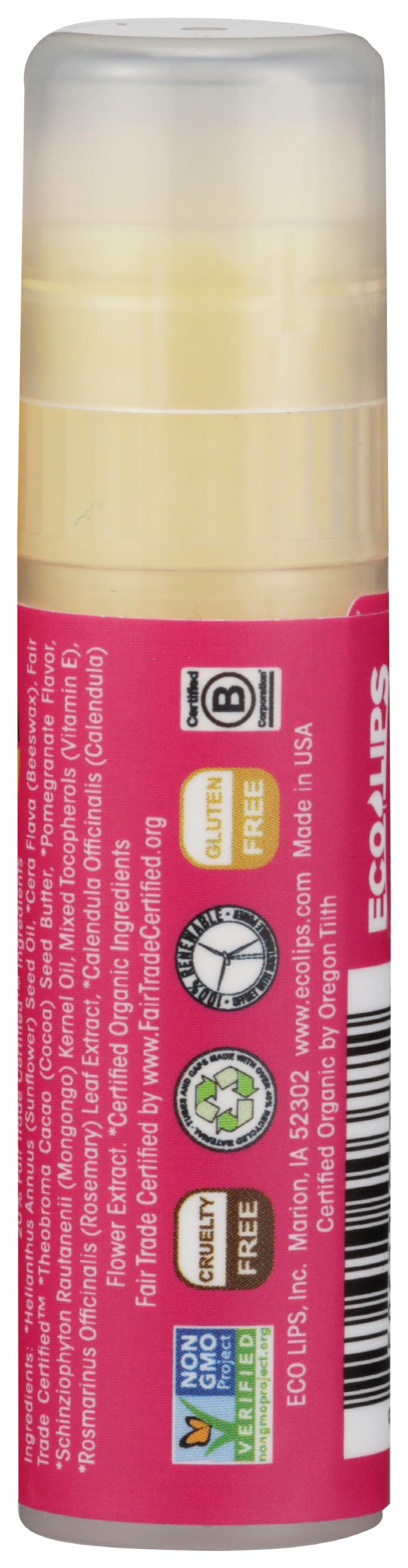 Eco Lips, Lip Balm Mongo Kiss Pomegranate, 0.25 Ounce