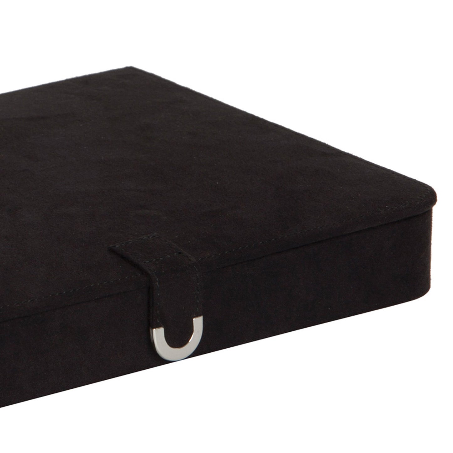 Mele and Co Cameron Plush Fabric Jewelry Box in Black