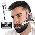 Beard Shaper & Beard Shaping Tool for Men, Beard Lineup Guide Template, Perfect for Styling and Edging, Includes Dual Action Beard Comb & Barber