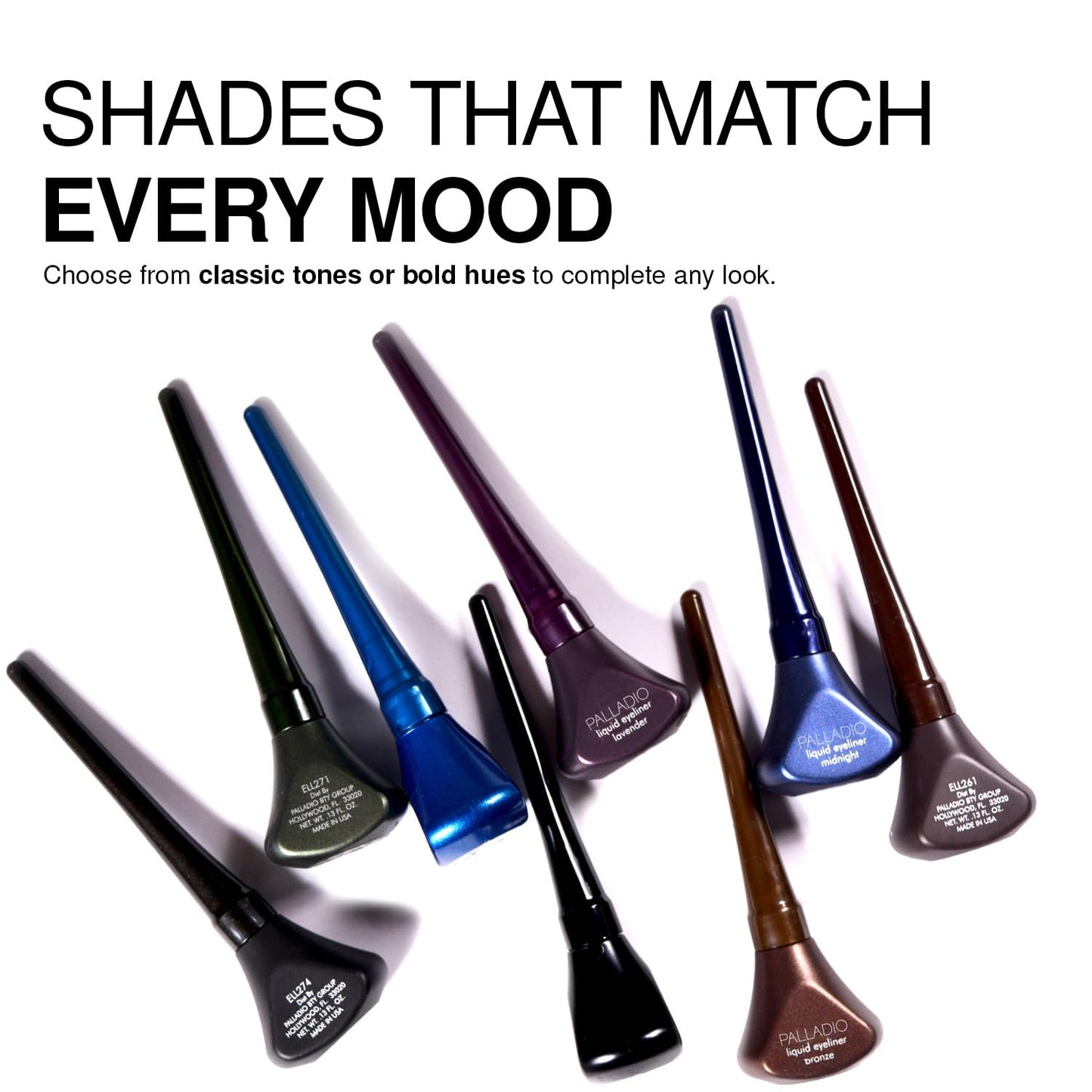 Palladio Liquid Eyeliner, Highly Pigmented and Waterproof Eyeliner, For Intense Eye Definition, Smear-proof Eyeliner Liquid, Includes Easy Grip Wand
