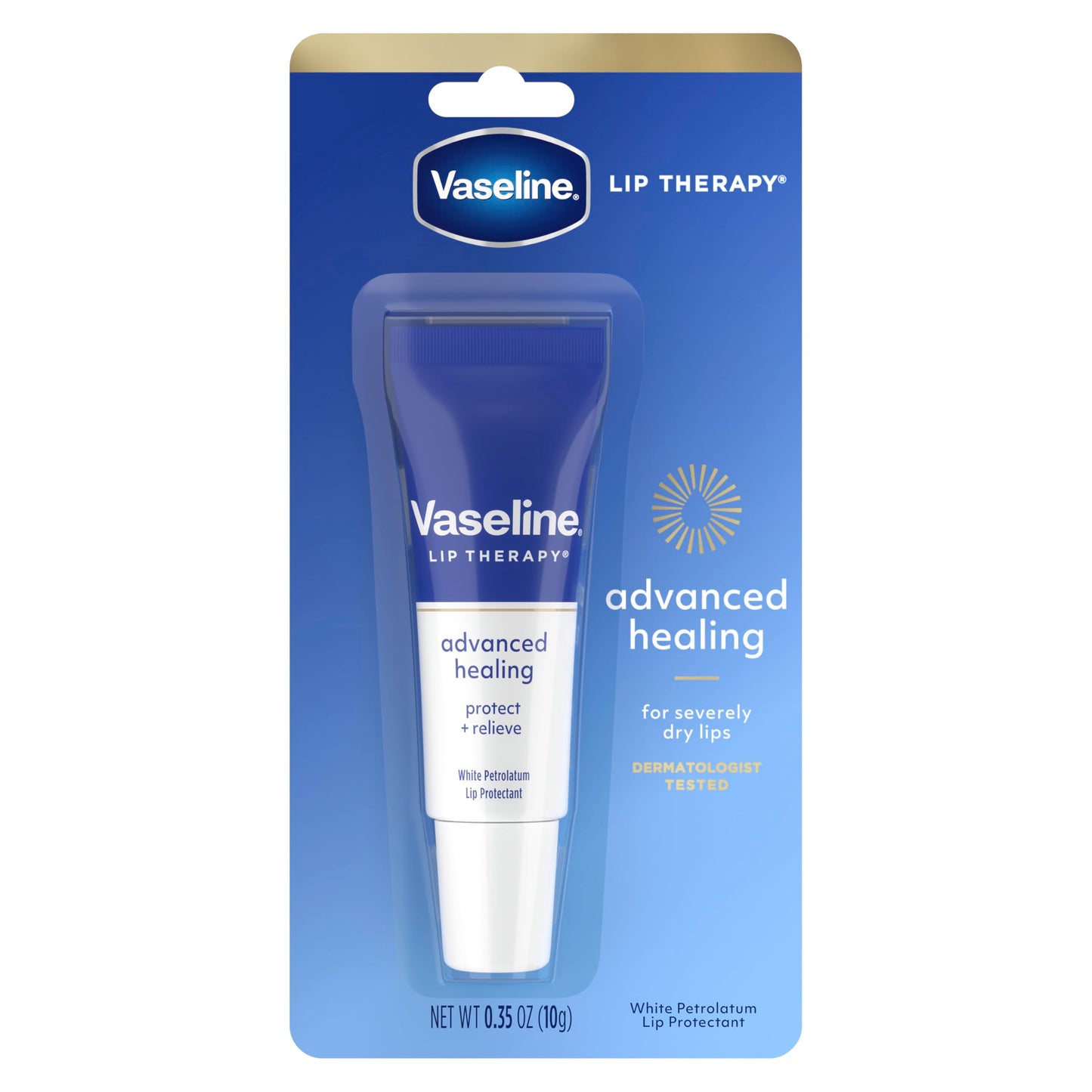 Vaseline Lip Therapy Lip Balm Tube For healthier looking lips Advanced Healing Moisturizer For Dry Lips 0.35 oz Beauty and Personal Care Vaseline