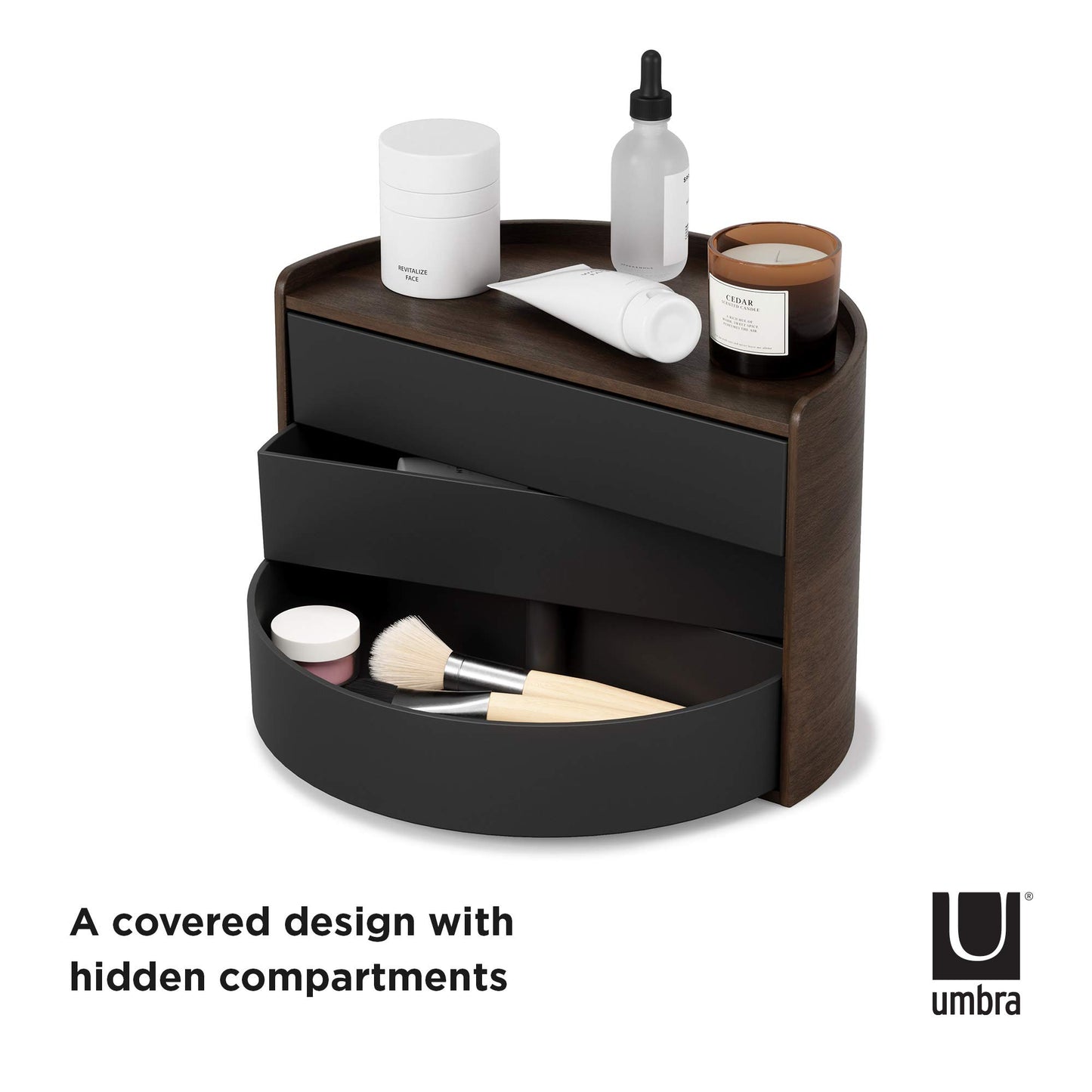 Umbra Moona Storage Box Black/Walnut