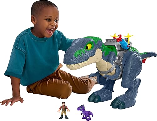 Fisher-Price Imaginext Jurassic World Rebirth Dinosaur Playset, Ultimate Action Chomp T. rex 18-inch Dino Toy with Lights, Sounds, Motion & 2 3-inch…