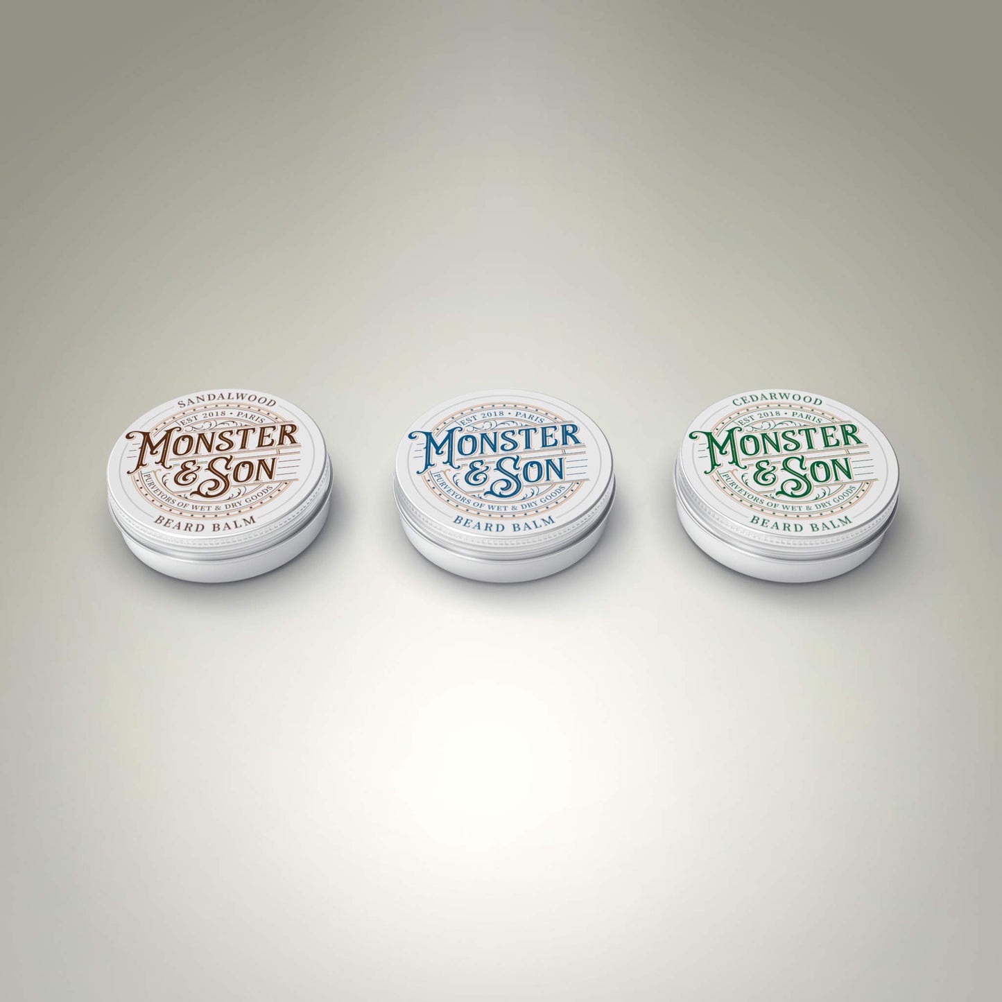 Monster&Son Organic Beard Balm Variety Pack x3 - Helps to Hydrate, Style and Promote New Hair Growth - Rich in Vitamins & Minerals - Jojoba Oil, Shea Beauty and Personal Care Monster&Son