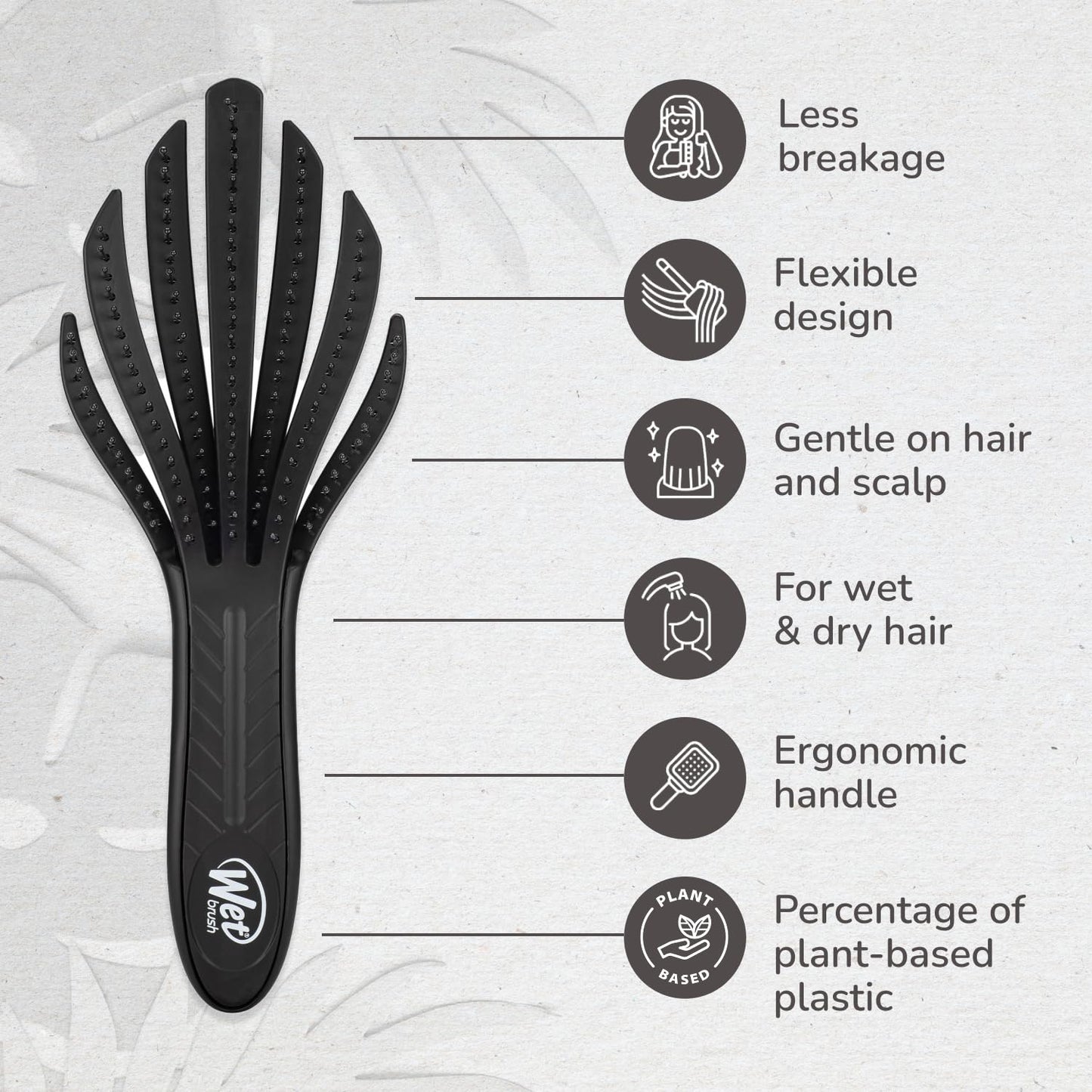 Wet Brush Go Green Curl Detangler Hair Brush, Black, Ultra-Soft IntelliFlex Detangling Bristles Glide Through Tangles with Ease, Great For Curls, No Beauty and Personal Care Wet Brush