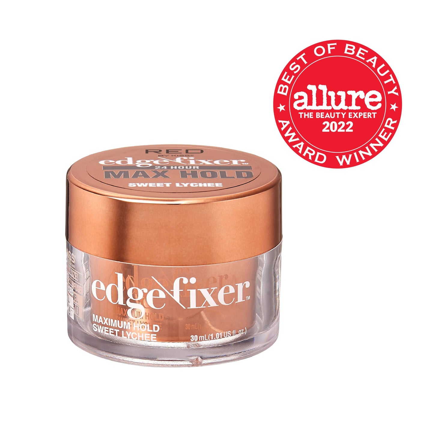 Red by Kiss Edge Fixer 24 Hour Maximum Hold Edge Wax No Flaking Biotin B7 Infused Hair Gel 1.01 fl.oz