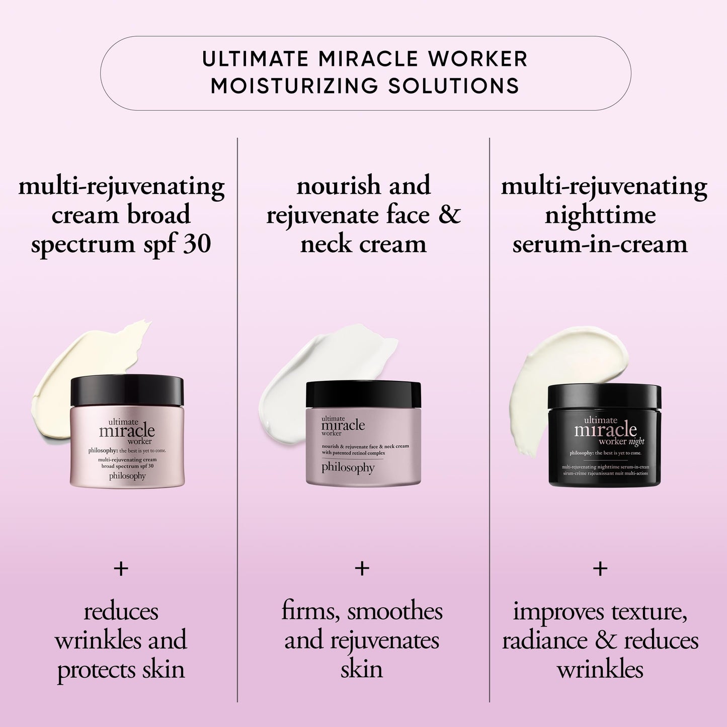 philosophy ultimate miracle worker multi-rejuvenating face moisturizer cream + spf 30 - with encapsulated retinol - delivers firmer, youthful looking