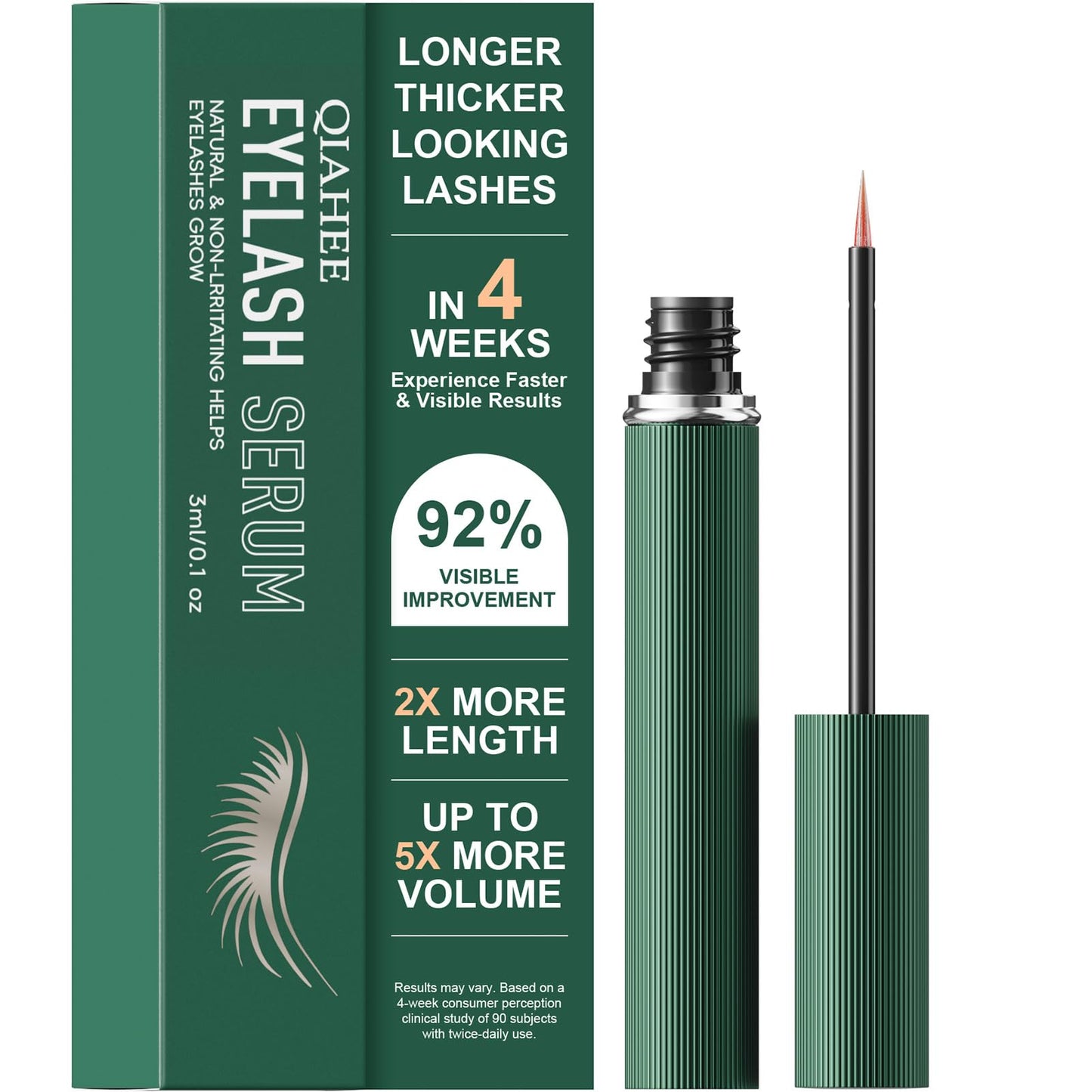 QIAHEE Eyelash Serum, Lash Serums for Thicker, Longer and Fuller Eyelashes, Eyelash Growth Serum
