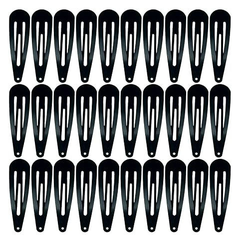 30,60 Pack Black 2 Inch Women Metal Snap Hair Clips Accessories No Slip Hair Barrettes Girls Women Hair Accessories (Black 30PCS)