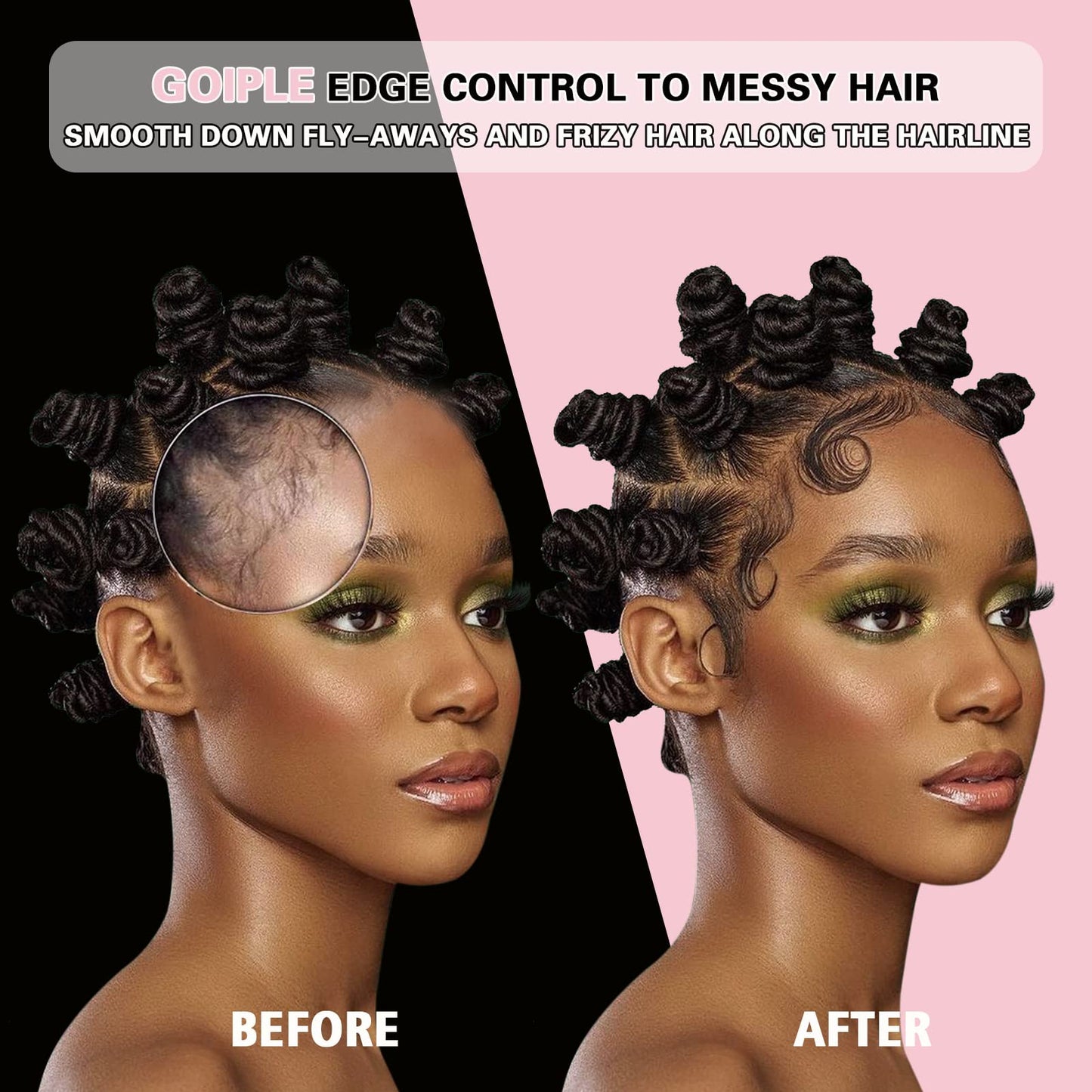 Edge Control Wax for Women Strong Hold Non-greasy, Edge Wax Styling Gel for Black Women Hair No Flaking, White Residue, Shine and Smooth Strawberry