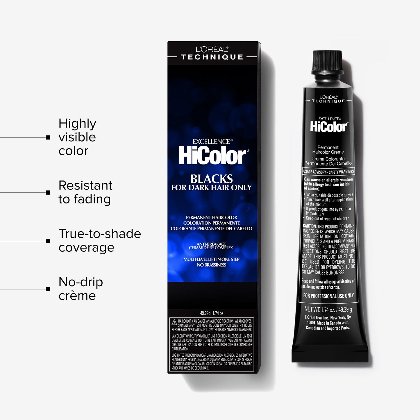 L'Oréal Technique HiColor Violet & Blacks Permanent Hair Color - Anti-Breakage Ceramide R Complex, Multi-Lift with No Brassiness, For Dark Bases, Long Beauty and Personal Care L'OREAL TECHNIQUE